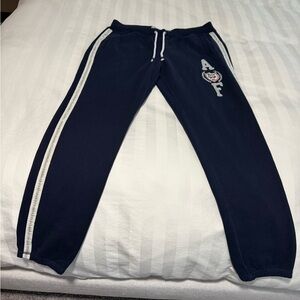 Abercrombie & Fitch Navy Track Pants with White Accents